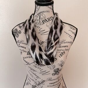 Animal Print Loop Scarf with Sparkly Gems